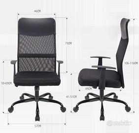 Sedia da ufficio domestico ergonomica