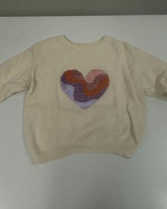 MAGLIO COTONE BAMBINA - CUORE - ZARA