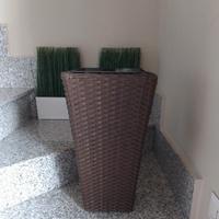 Vaso alto fioriera poly-rattan da interno/esterno