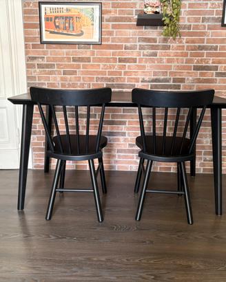 Tavolo nero ikea da pranzo Lisabo + 2 sedie nere