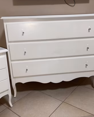 Trittico cam letto como 2 comodini shabby chic