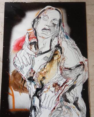 " Mater Doloris " , tecnica mista su carta fotogra