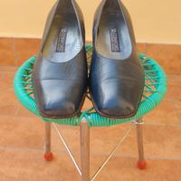 Décolleté Confort - pelle blu - tacco basso - 38.5