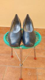 Décolleté Confort - pelle blu - tacco basso - 38.5