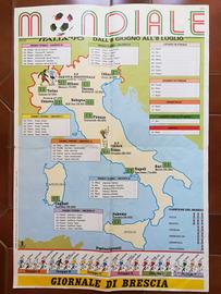 Poster Mondiale Italia 90 Giornale Brescia UNICO