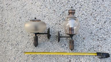 Coppia Applique da Esterno Rustiche Bronzo Rame