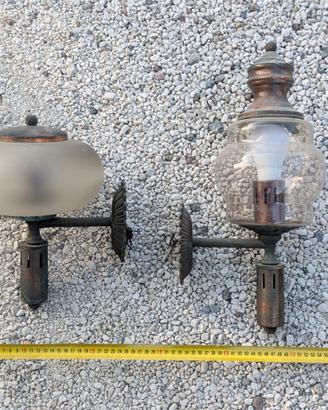 Coppia Applique da Esterno Rustiche Bronzo Rame