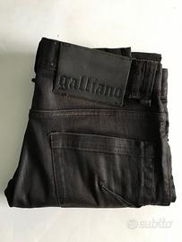 Pantaloni jeans marroni delavè Galliano