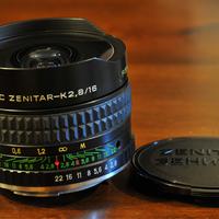 Zenitar 16mm f2.8 fisheye per Pentax K,fuoco M