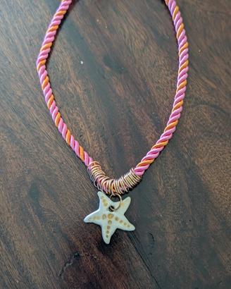 Collana estiva con ciondolo stella marina argilla.