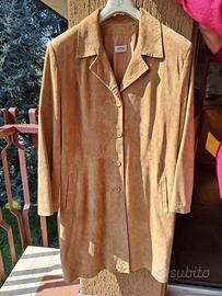 TRENCH VINTAGE IN PELLE SCAMOSCIATA ANNI 90