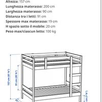 Letto castello ikea nuovo bianco