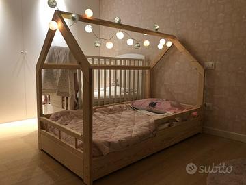 Letto a capanna bambini con materasso