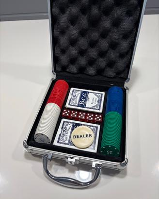 Set poker in valigetta alluminio: fiches e dadi