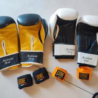 Guantoni Leone originali e polsini per box.