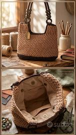 borsa bicolore cordino