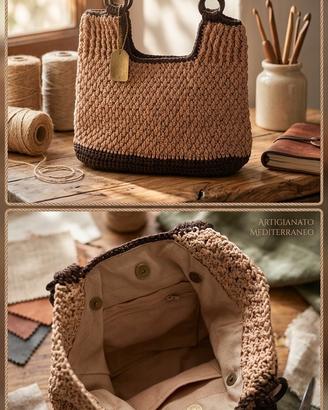 borsa bicolore cordino