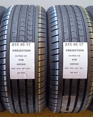 4 GOMME 215 45 17 VREDSTEIN 2024 98% RIF4695