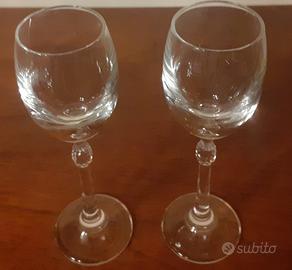 Nuova Coppia bicchierini a calice in vetro Boemia 