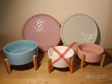 Set due ciotole per animali di design. 