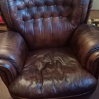 Coppia poltrone pelle vintage