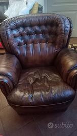 Coppia poltrone pelle vintage