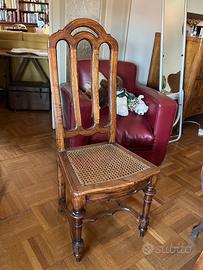 12 sedie antiche fine 800 con seduta in paglia