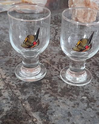 Bicchieri alpini in vetro cappello degli alpini
