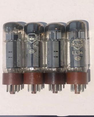 4 Valvole Mullard EL34 6CA7 Doppio Getter XF4