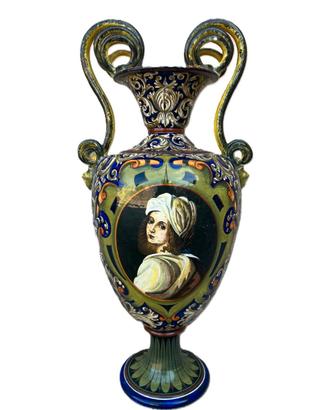 GRANDE ANFORA VASO CERAMICA DI  FAENZA ZAULI