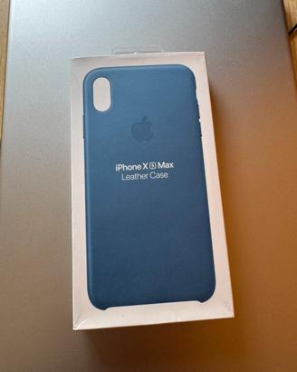 Custodia apple xs max pelle blu