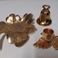 VECCHI OGGETTI IN OTTONE DORATO VINTAGE 