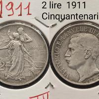 2 lire 1911 Cinquantenario 