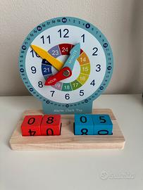 Orologio per imparare le ore Montessori di legno