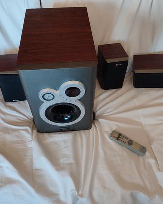 Sub Woofer Amplificato kevler con 5 casse 