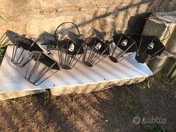 6 Lampioni lanterne da esterno ferro battuto