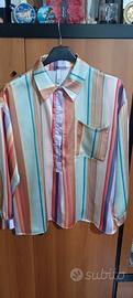 camicia donna a righe multicolor 