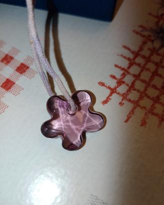 ciondolo fiore lilla Swarovski 