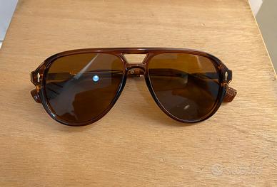 Occhiali da sole a goccia unisex col. marrone/oro