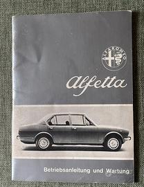 Libretto uso e manutenzione per Alfa Romeo Alfetta