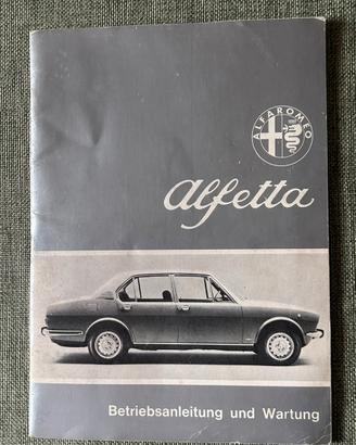 Libretto uso e manutenzione per Alfa Romeo Alfetta