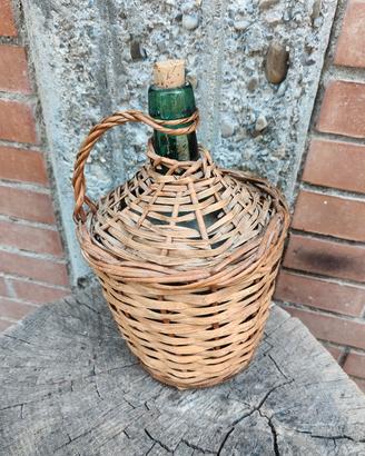 Fiaschetto vintage vimini 