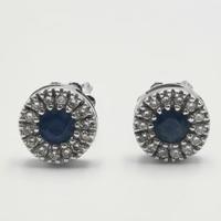 ORECCHINI ORO CON ZAFFIRO E DIAMANTI