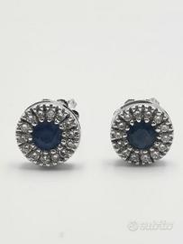 ORECCHINI ORO CON ZAFFIRO E DIAMANTI