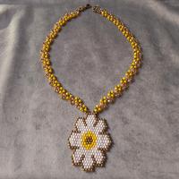 Collana in Cristallo Ciondolo Margherita Giallo 