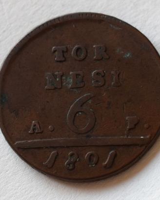 6 TORNESI 1801 REGNO DI NAPOLI – FERDINAND IV