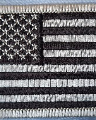 Patch Bandiera USA Tattica Americana Argento Nero