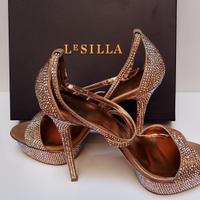 Le Silla Sandalo oro cristalli svarowsky 13 cm