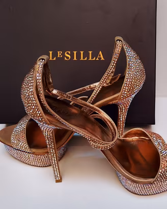 Le Silla Sandalo oro cristalli svarowsky 13 cm