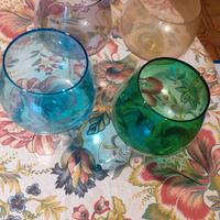 CALICI CRISTALLO COLORATI PER APERITIVO 4 PEZZI